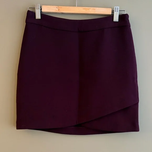 WILFRED Plum Wrap-Front Tulip Style Mini Skirt size small - Picture 2 of 8